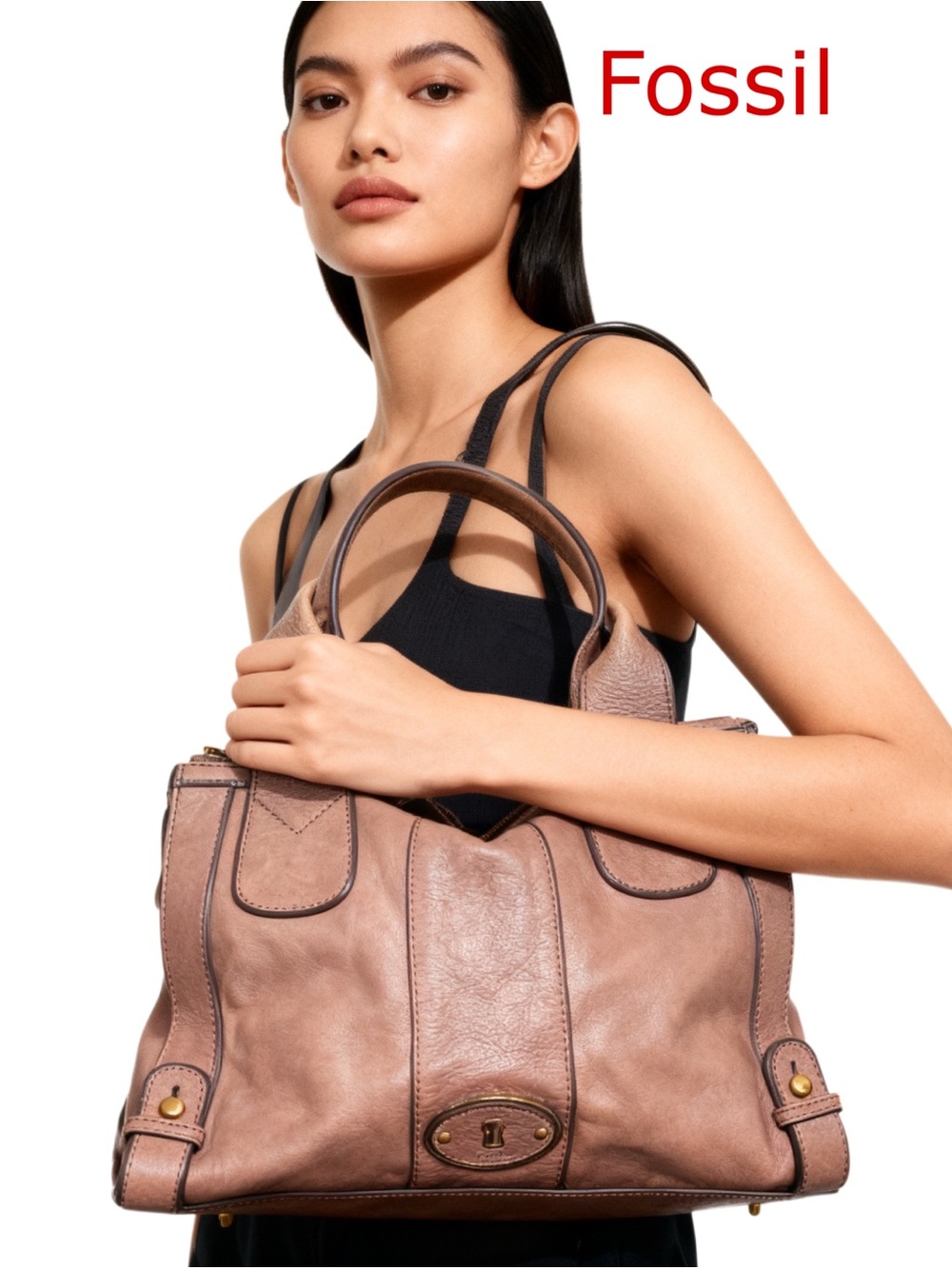 FOSSIL Vintage Reissue Carmel
Tan Shoulder Tote Purse Bag